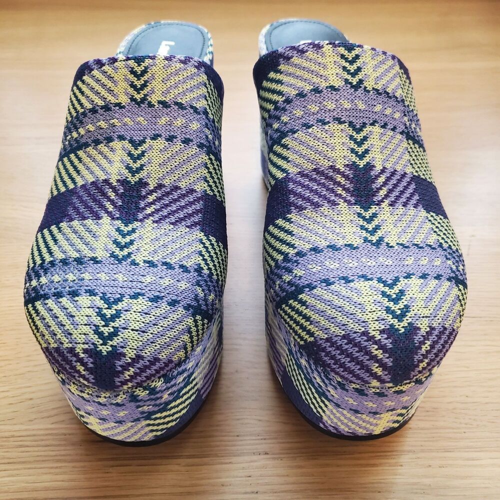 NEW Larroude Miso Purple Plaid Clogs - Picture 9 of 13